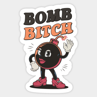 Bomb Bitch Girly Tee Sticker